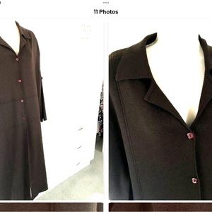 CLORINDA - Merino Blend Sweater Dress/Cardigan - Maxi X-LARGE